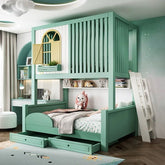 Nukhome Louver House Full Height Bunk Bed (Customizable)